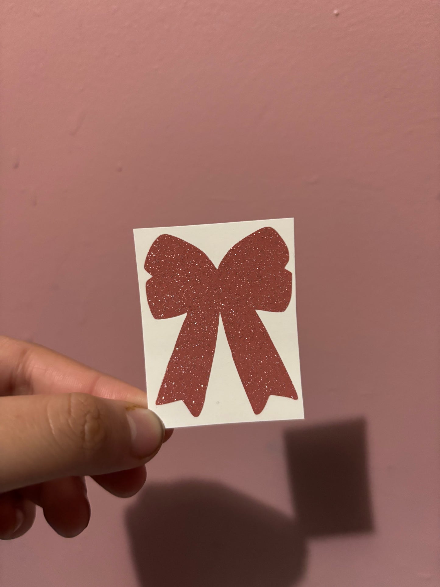 Pink Sparkly Bow Vinyl Sheet (Small Vinyl)