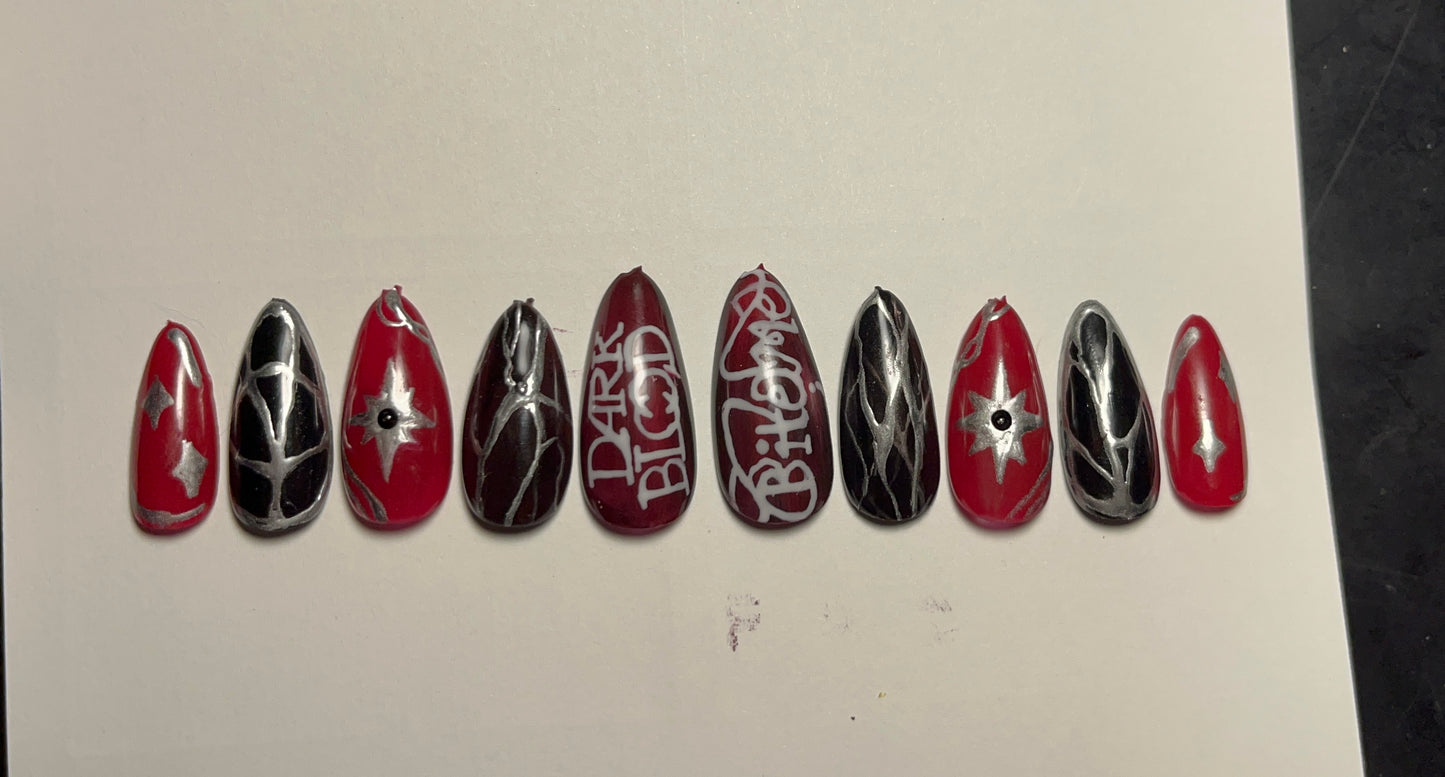 KPOP Enhypen "Dark Blood" Press On Nails