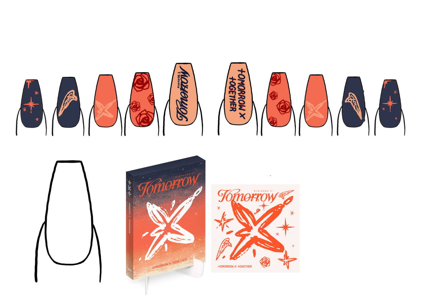 KPOP TXT "Tomorrow" Press On Nails