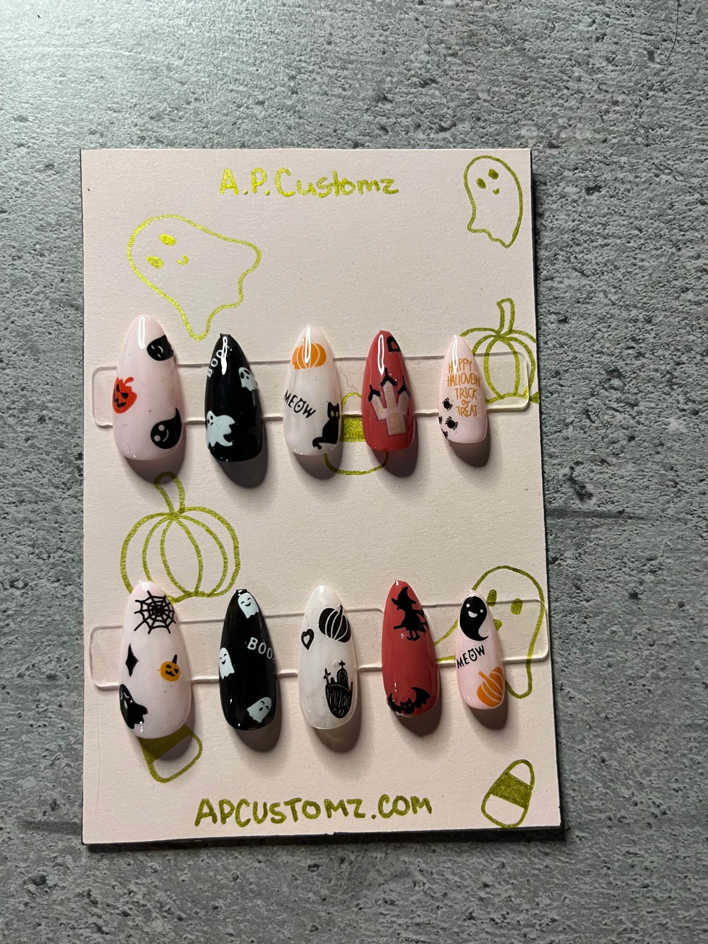 light Halloween Press On Nails