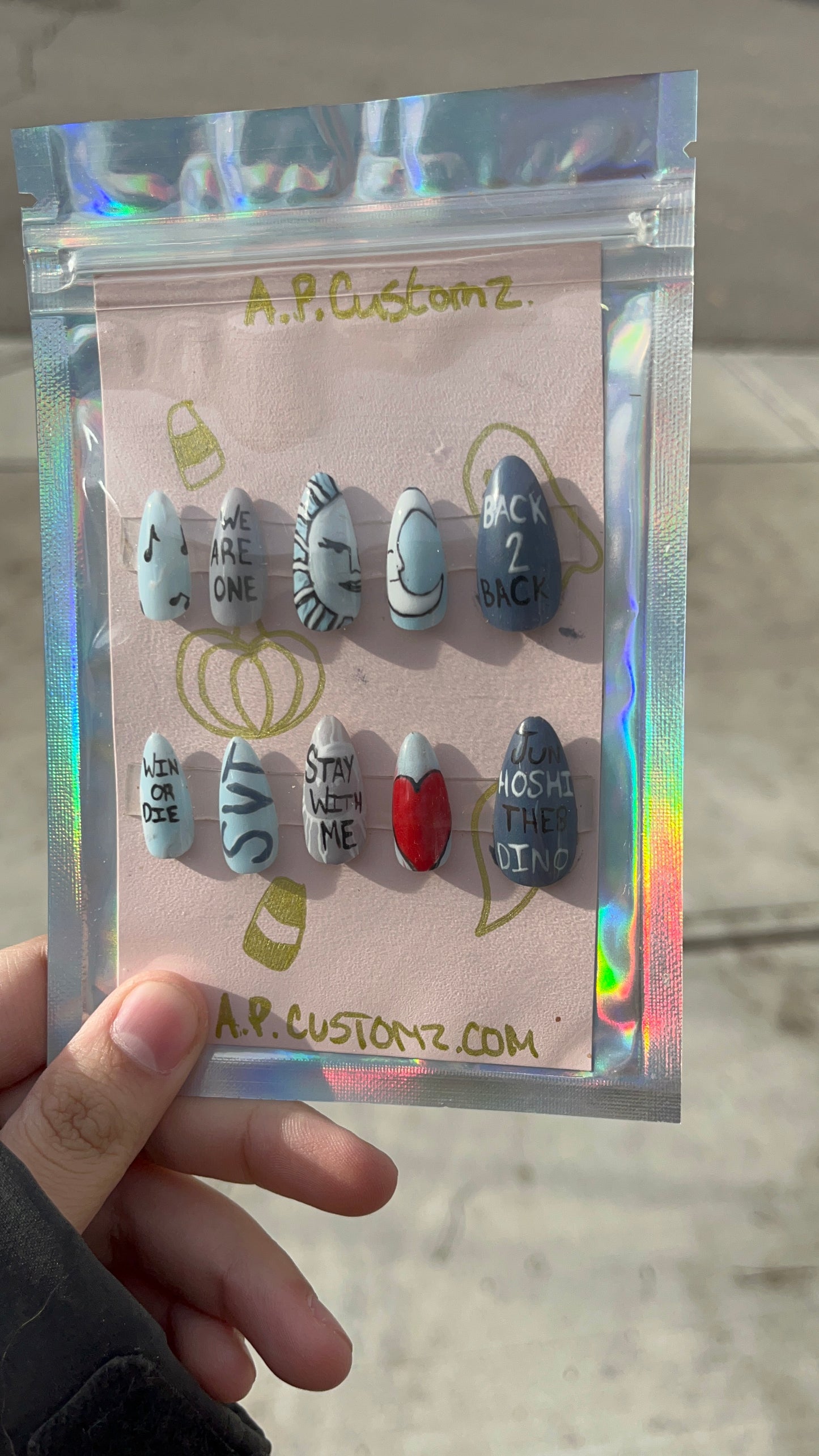 KPOP Seventeen "Back 2 Back" Press On Nails