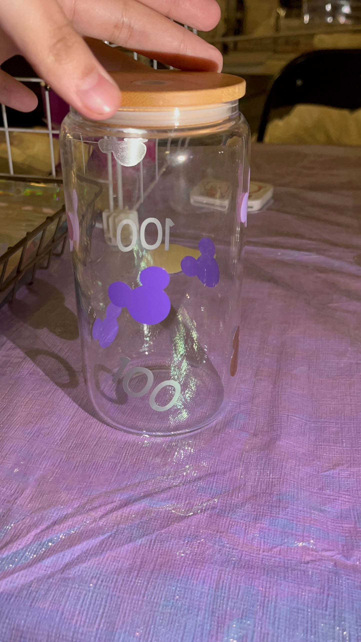 Mickey Mouse '100" Vinyl Glass Cup