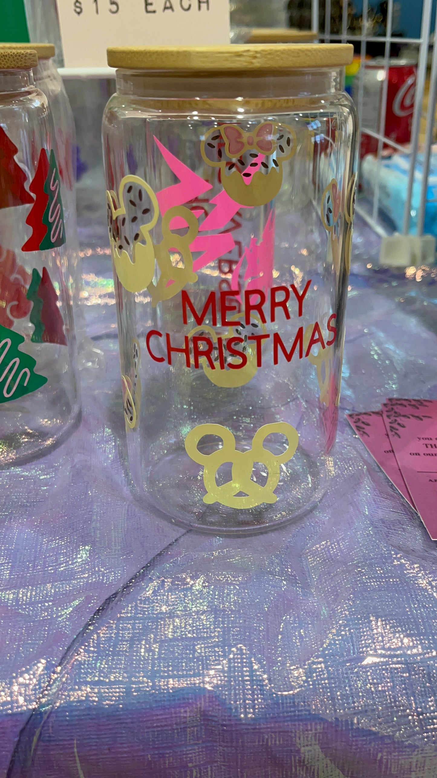 Mickey & Minnie Pretzel Vinyl Glass Cup