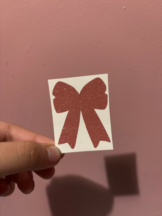 Pink Sparkly Bow Vinyl Sheet (Small Vinyl)