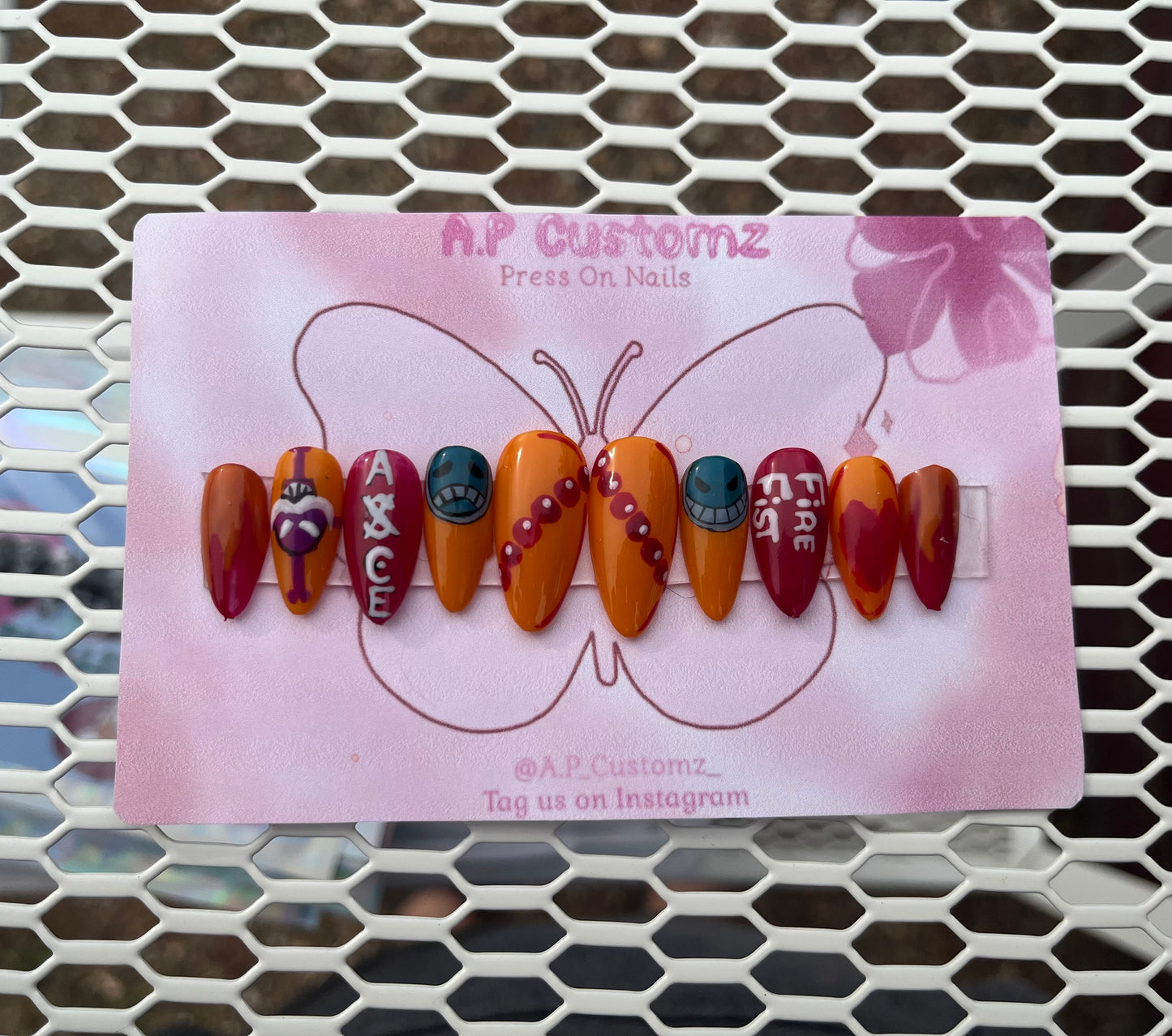 One Piece "Ace" Press On Nails