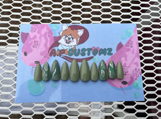 Jade Green Press On Nails