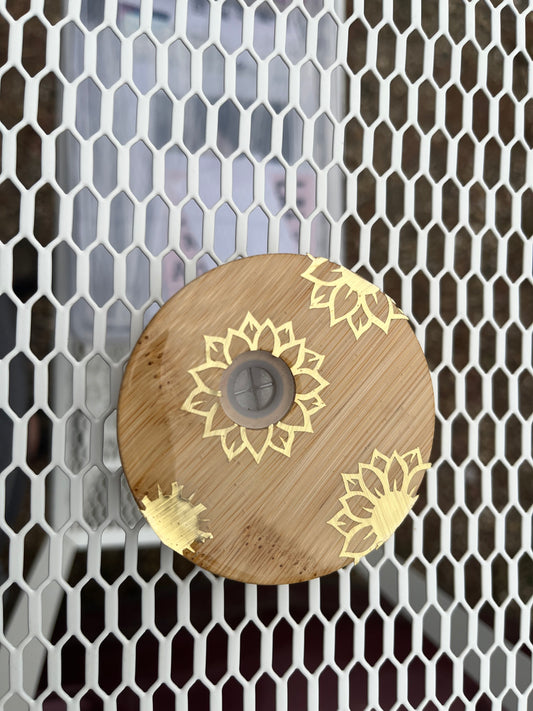 Resin Custom Gold Flower lid