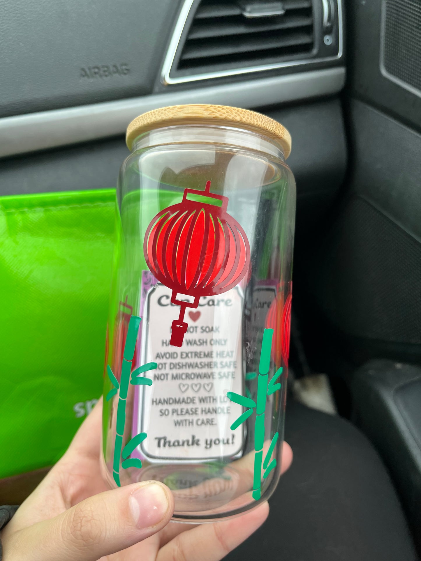 Chinese Lantern Vinyl Glass Cup