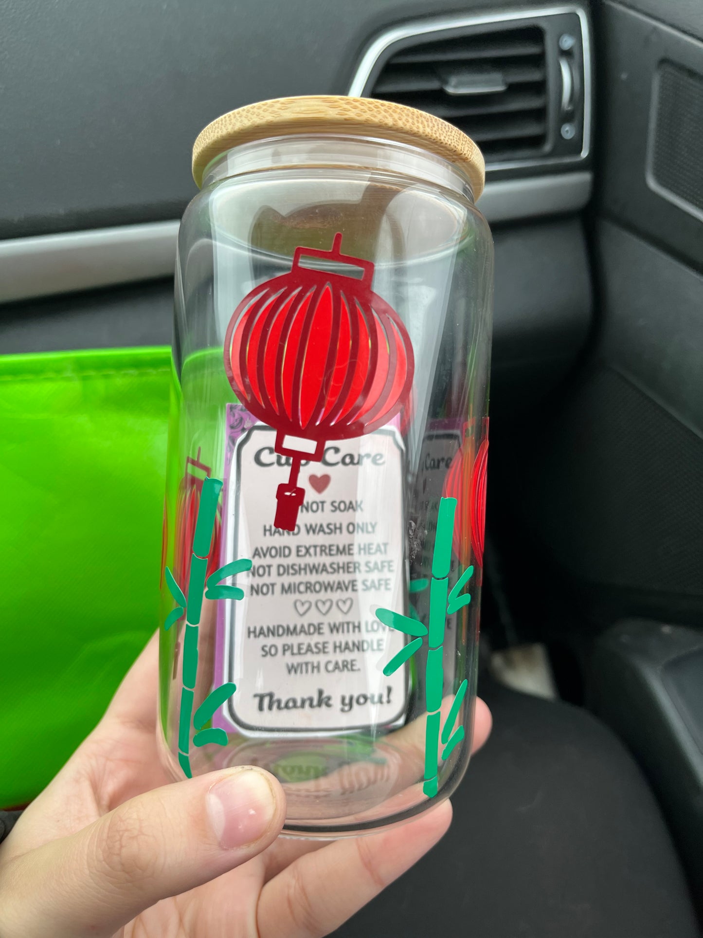 Chinese Lantern Vinyl Glass Cup