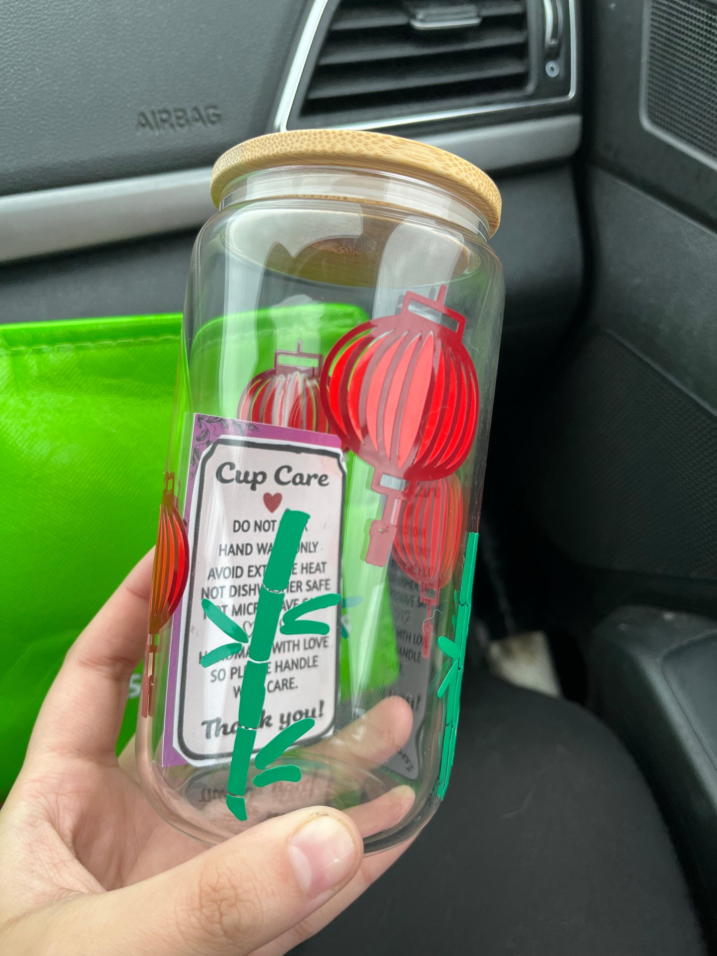 Chinese Lantern Vinyl Glass Cup