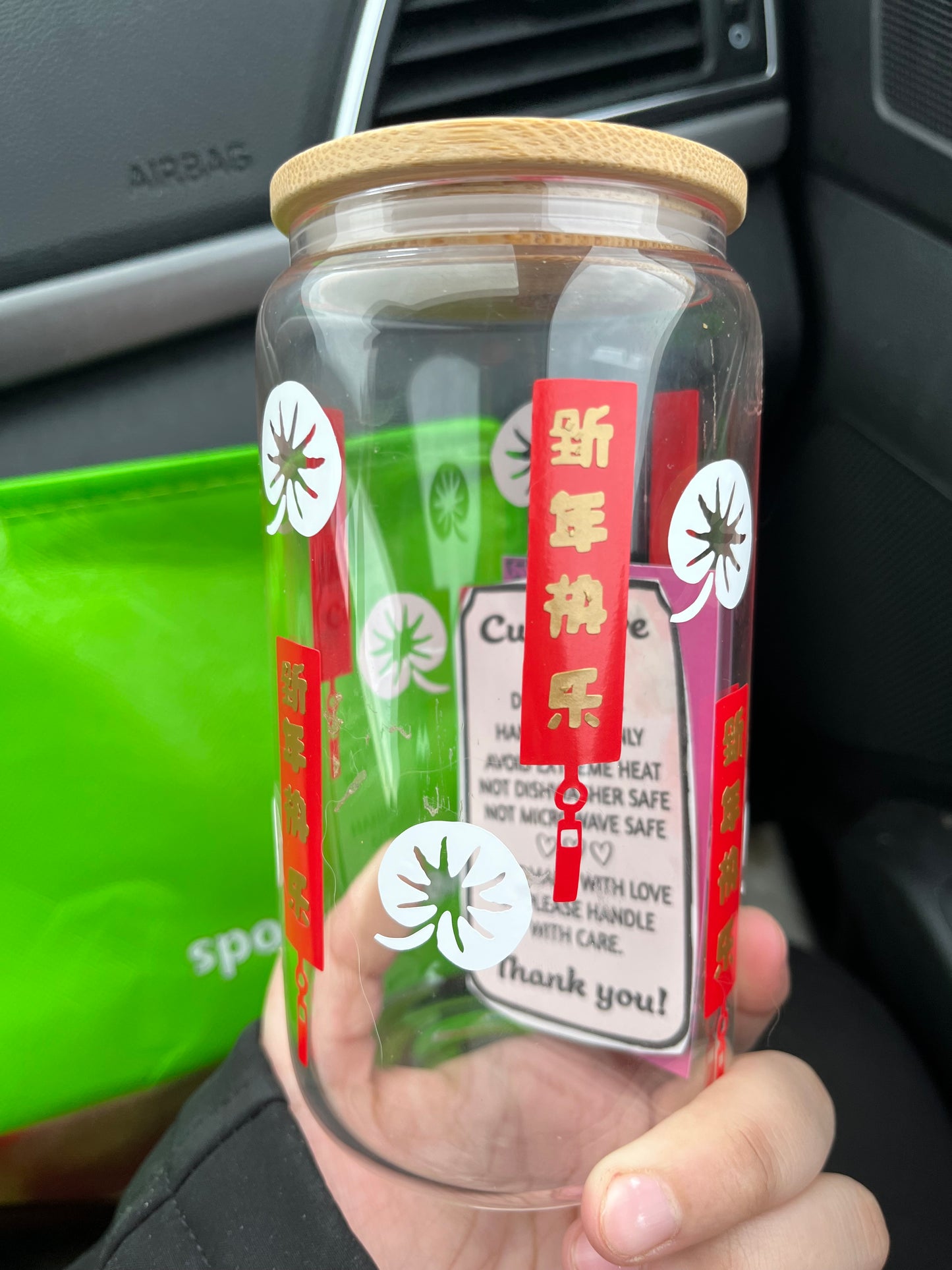 Chinese Festival Lotus Glass Cup