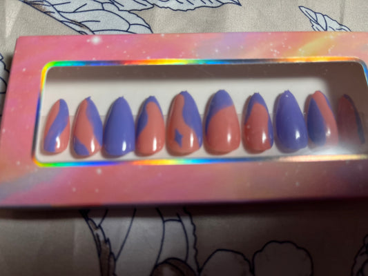 Pink and Purple Press On Nails