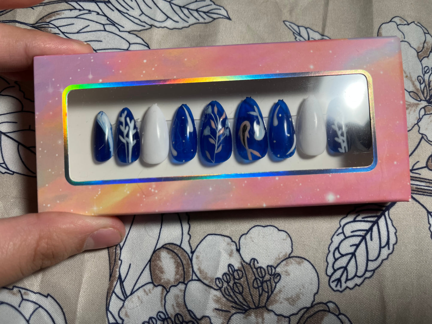 Blue Koi Press On Nails