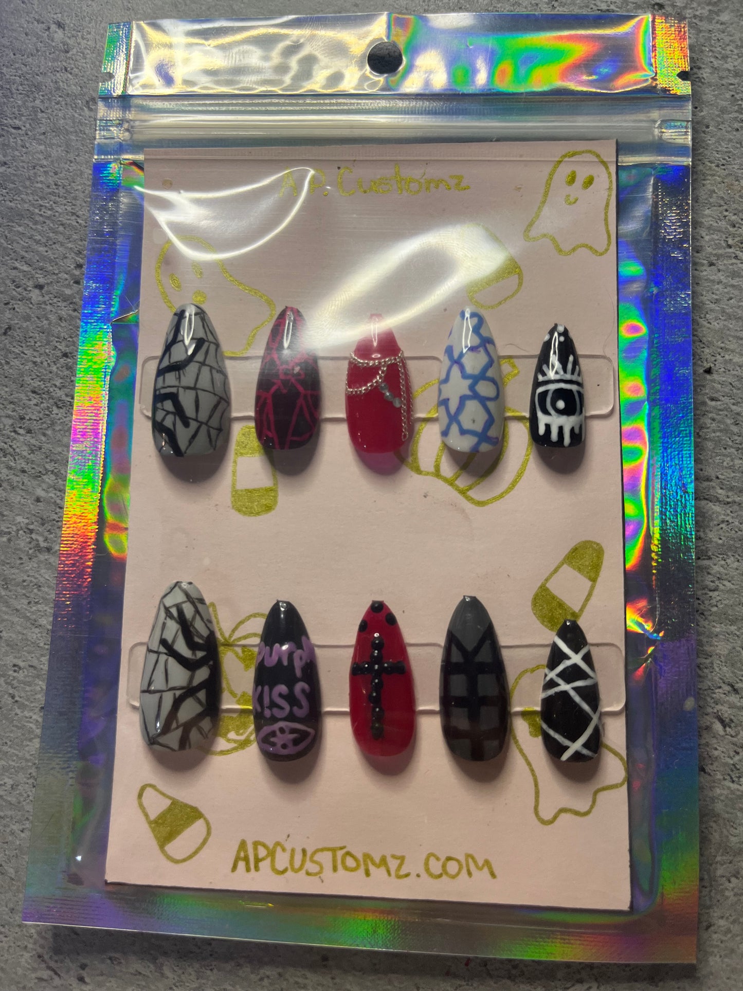 KPOP Purple Kiss "Ponzona" Press On Nails