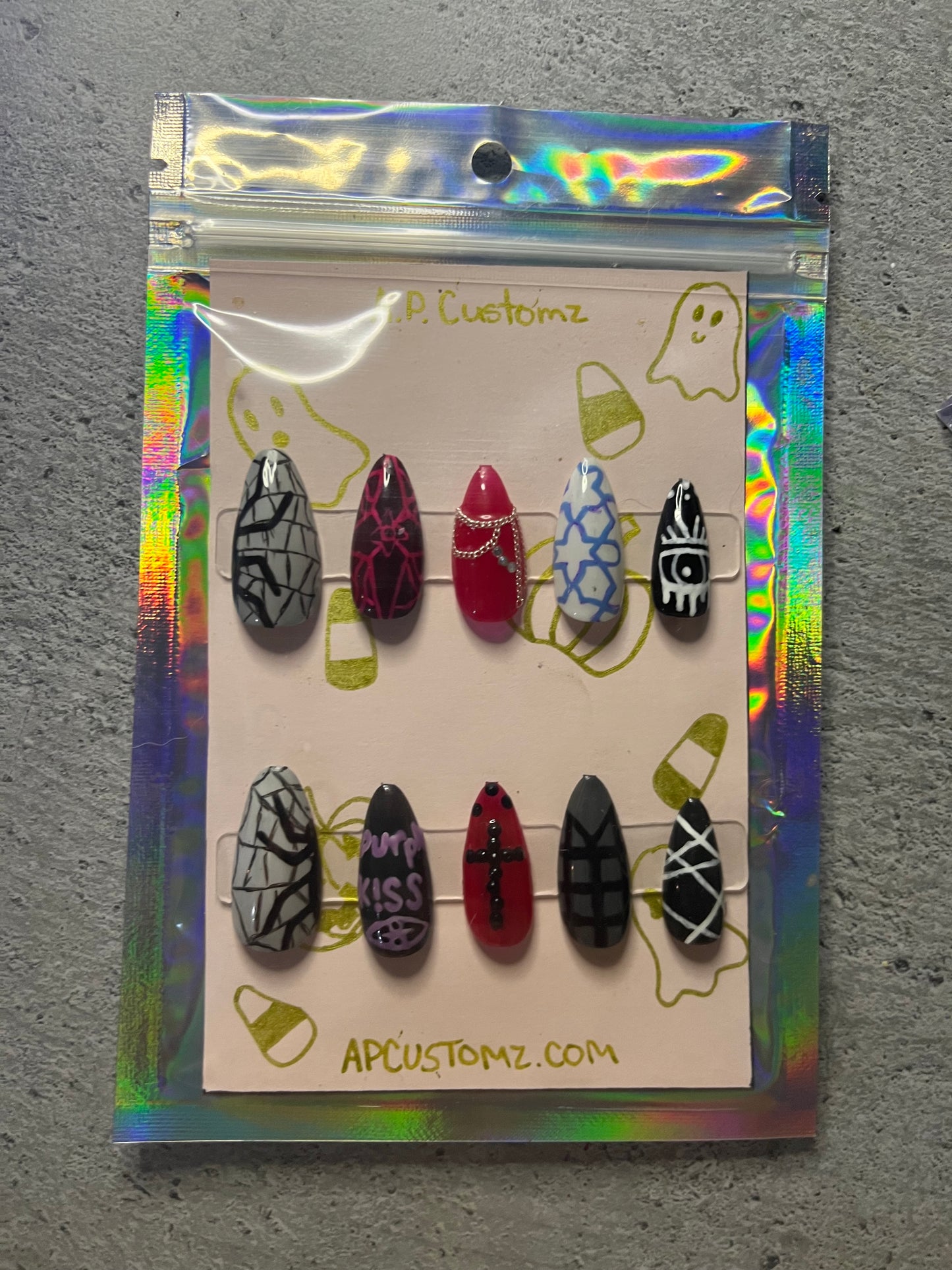 KPOP Purple Kiss "Ponzona" Press On Nails