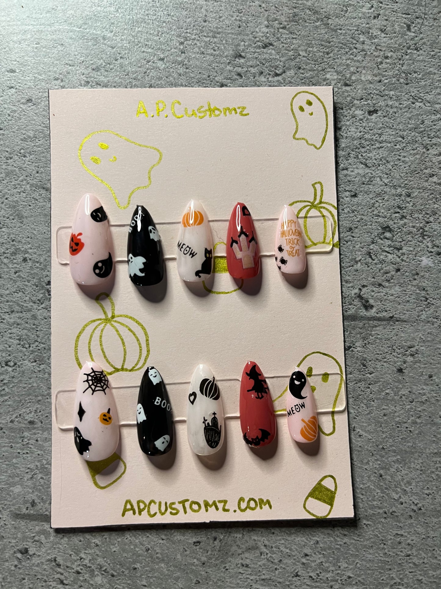 light Halloween Press On Nails