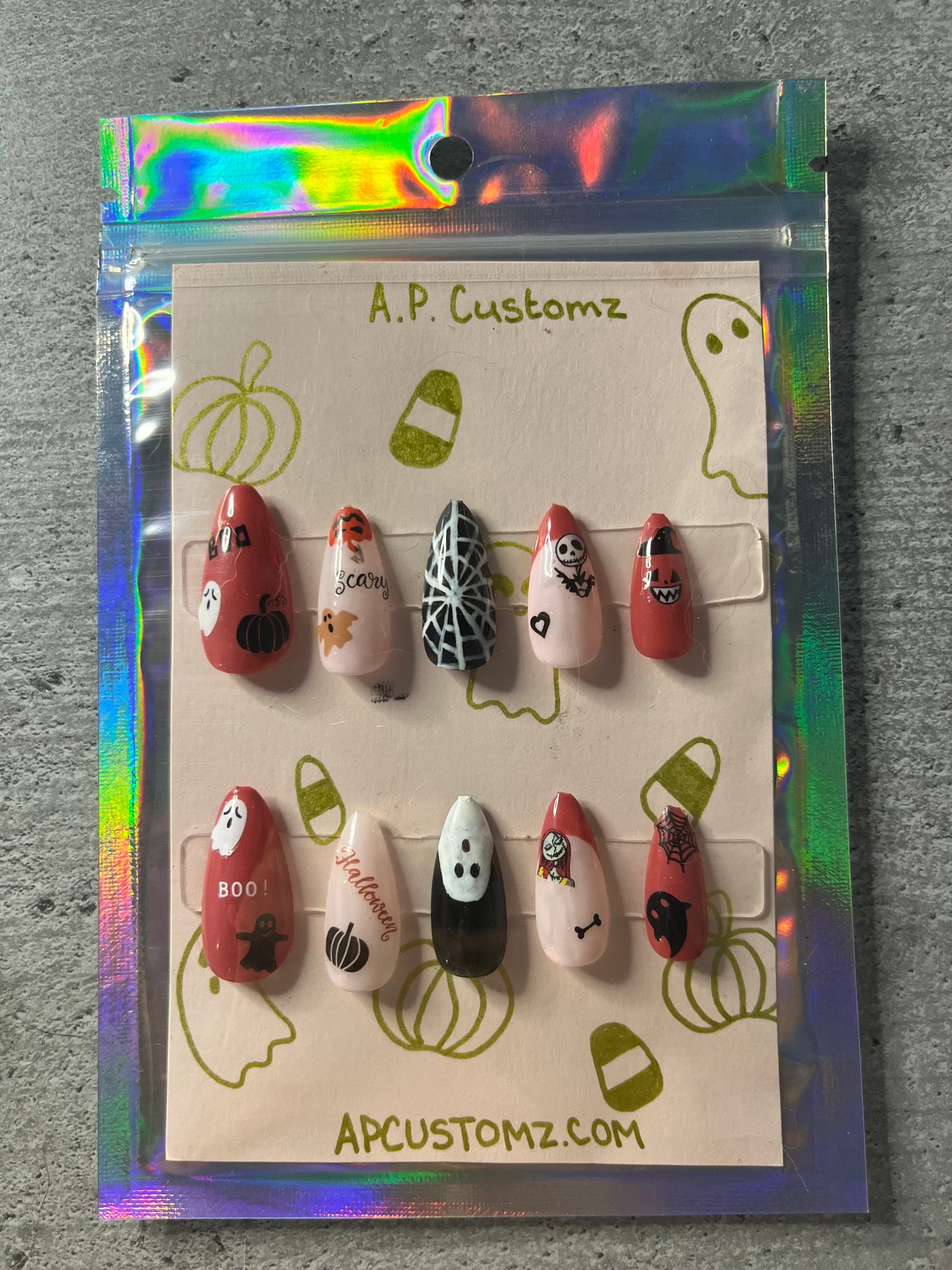 light Halloween Press On Nails