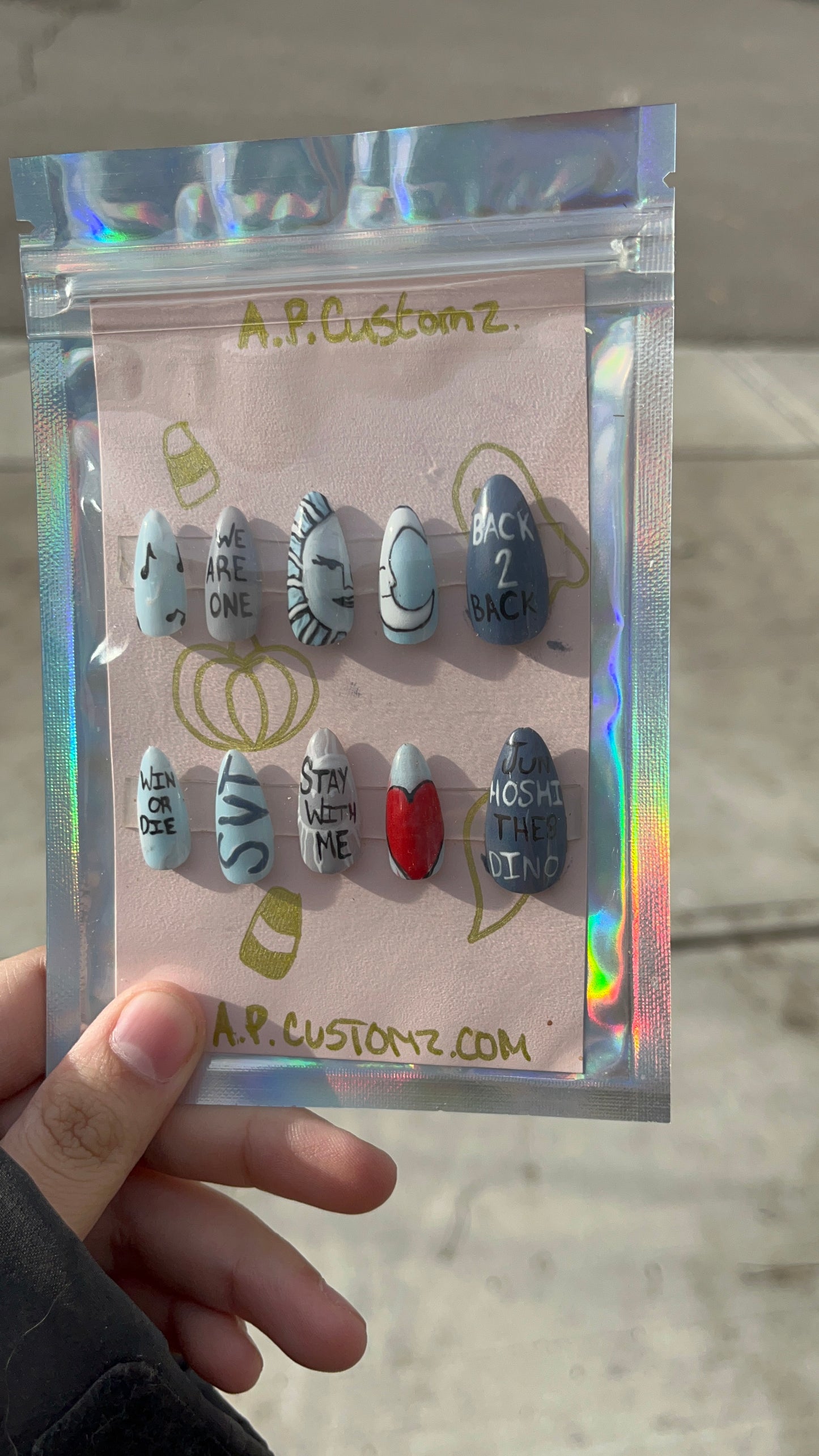 KPOP Seventeen "Back 2 Back" Press On Nails