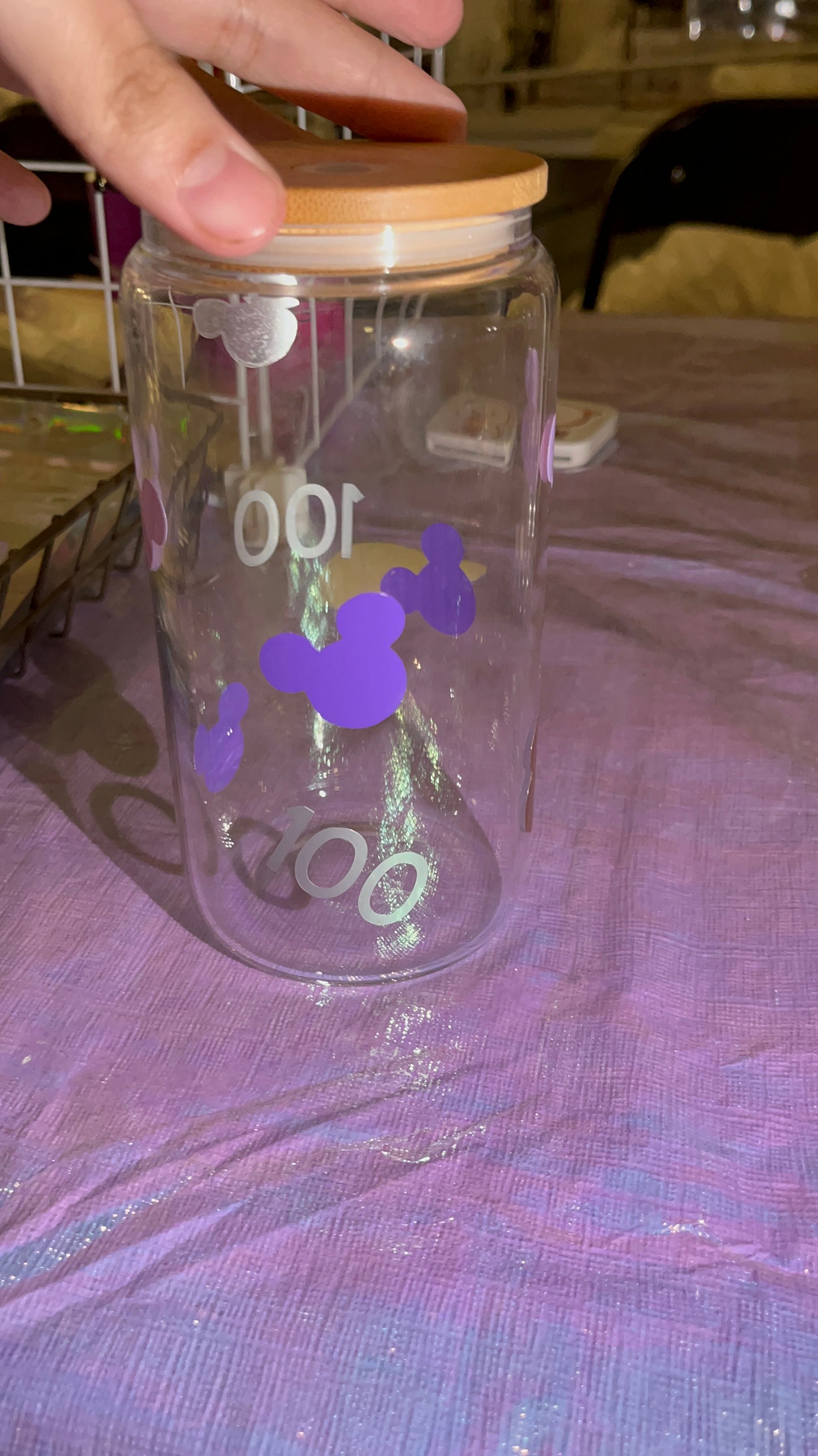 Mickey Mouse '100" Vinyl Glass Cup