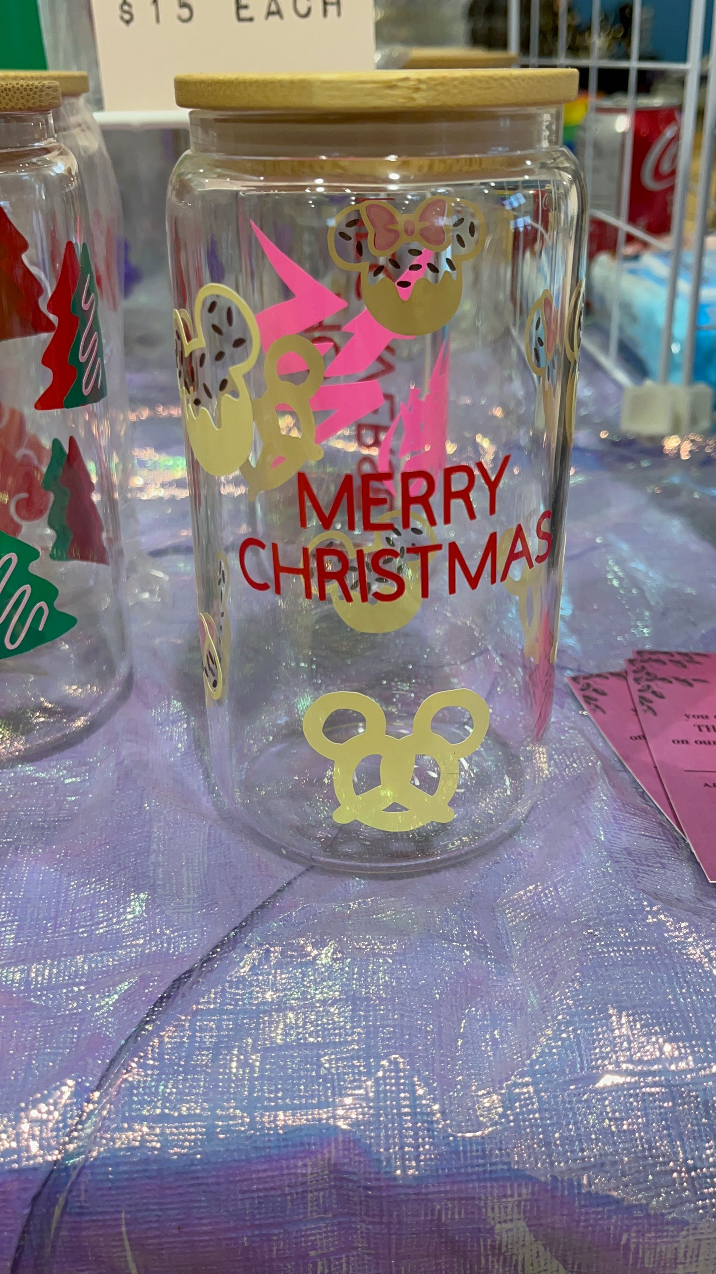 Mickey & Minnie Pretzel Vinyl Glass Cup