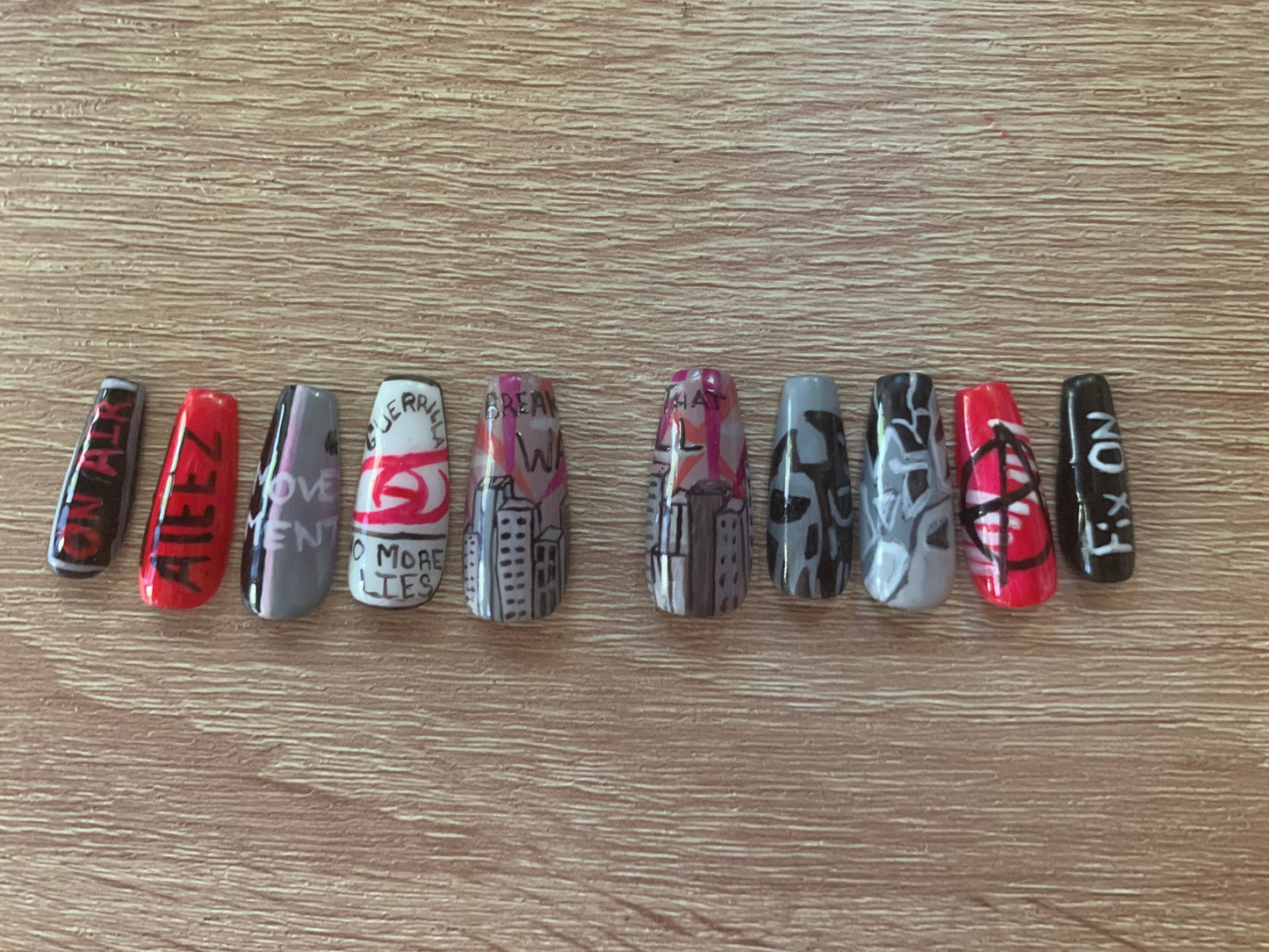 KPOP Ateez "Guerrila" Press On Nails