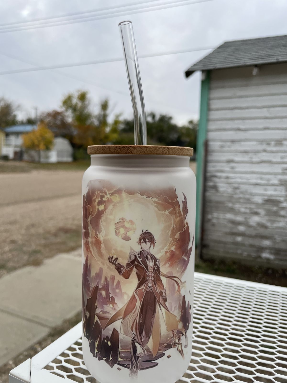 zhongli from genshin printed cup